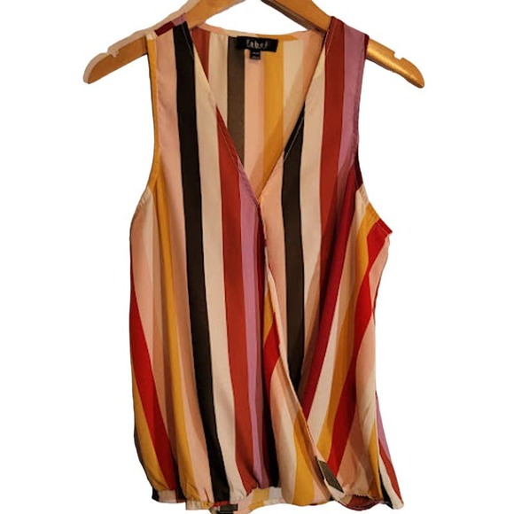 Label Rachel Roy- Multi colored striped blouse- size medium - Picture 2 of 7